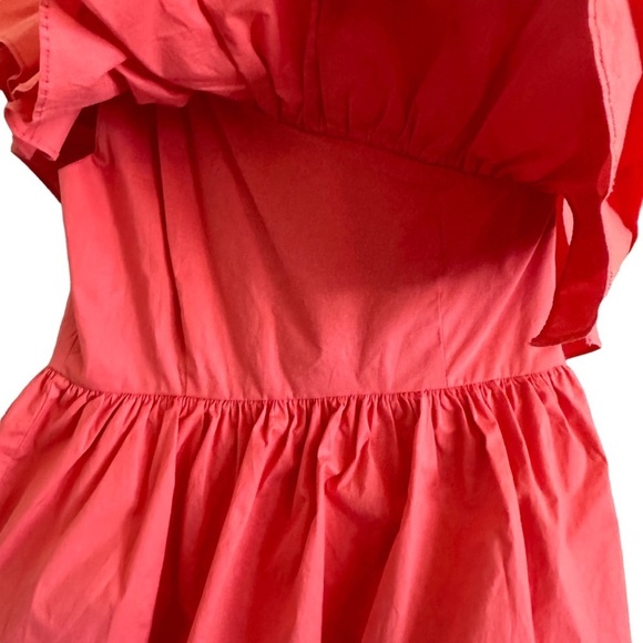 Do + Be One Shoulder Ruffle Shorts Romper Coral Sz Medium NWT - Picture 14 of 16
